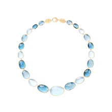  Collier pour femme en or jaune 18 carats et topazes bleues. Collier Lunaria Marco Bicego CB2791_ TP01