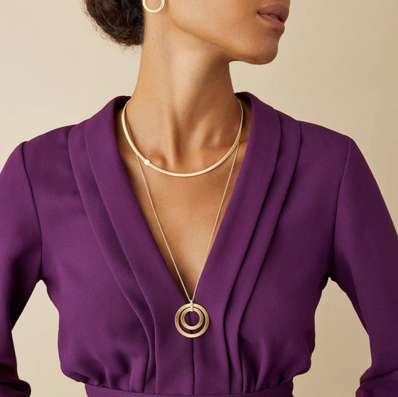 Collier pour femme en or jaune 18 carats et diamants. Collier Masai Marco Bicego CG800