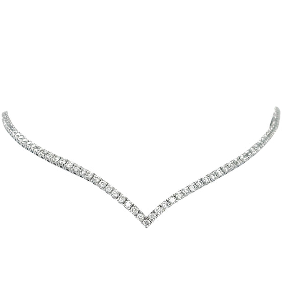 Collier pour femme en or blanc et diamants blancs. Collier Michaud 135178