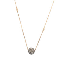  Collier pour femme en or rose et pendentif en forme de boule pavée de diamants champagne. Collier Michaud 147012