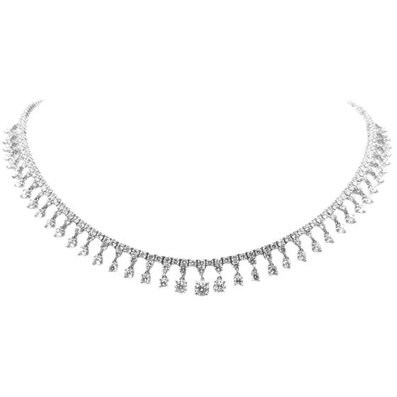 Collier pour femme en or blanc et diamants blancs. Collier Michaud 148537