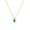 Collier pour femme en or jaune et diamants blancs avec un superbe pendentif en émeraude. Collier Michaud 153202