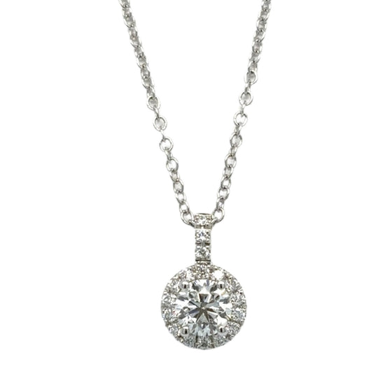 Collier pour femme en or blanc avec un pendentif en diamants blancs. Collier Michaud 153233
