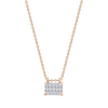 Collier pour femme en or rose et pendentif en diamants blancs. Collier Midnight Ginette NY MDND3