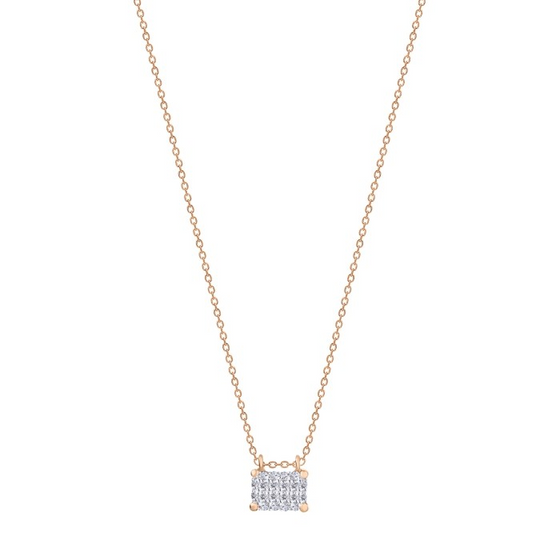 Collier pour femme en or rose et pendentif en diamants blancs. Collier Midnight Ginette NY MDND3