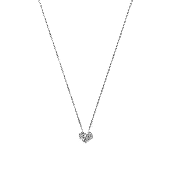 Collier pour femme en or blanc et diamants en forme de coeur. Collier Milka's Party Kismet by Milka N0NL01410083Y00.001