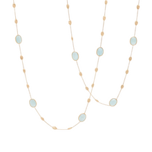  Collier pour femme en or jaune 18 carats et aigue-marines bleues. Collier Silviglia Marco Bicego CB2654_AQ01