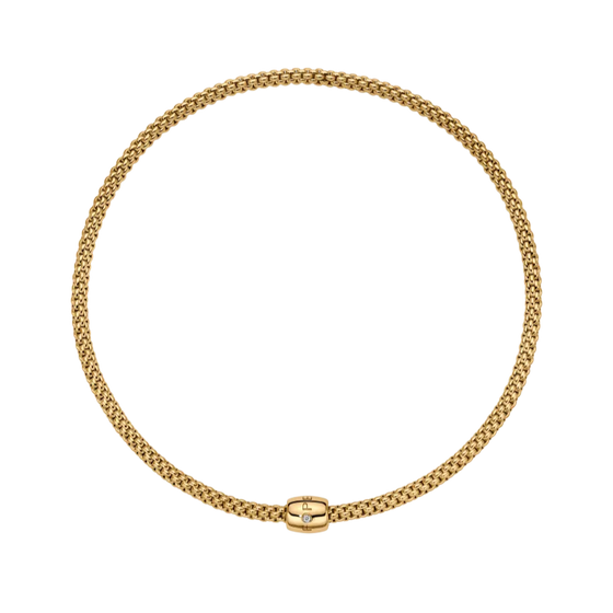 Collier pour homme et femme en or jaune et diamant blanc. Collier Solo Flex'it Fope 62606CBBR