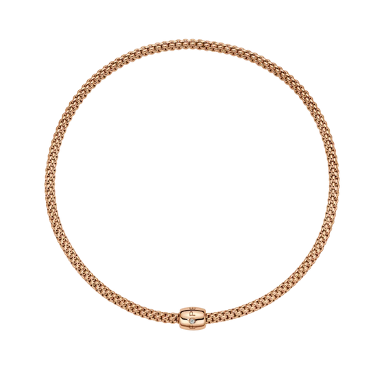 Collier pour homme et femme en or rose et diamant blanc. Collier Solo Flex'it Fope 62606CX_BB_G_XXX_040