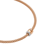 Collier pour homme et femme en or rose et diamant blanc. Collier Solo Flex'it Fope 62606CX_PB_R_XBX_040
