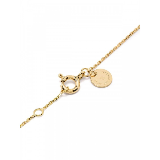 Pendant Onyx Clover Yellow Gold Necklace (44 Cm)