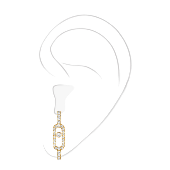 Move Uno Pavé Mono Earring Yellow Gold Diamond Earrings