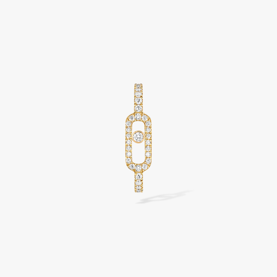 Move Uno Pavé Mono Earring Yellow Gold Diamond Earrings