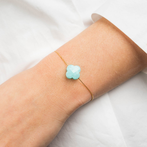 Bracelet, Amazonite, Or Jaune