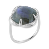 Ring, Labradorite, Diamond Bezel, White Gold