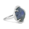 Ring, Labradorite, Diamond Bezel, White Gold