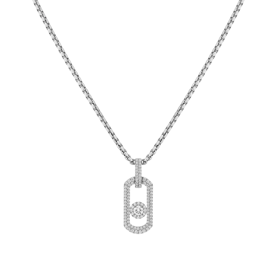 Collier pendentif pavé So Move Collier Diamant Natural Titanium