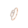 Move Uno pavé ring, small model Pink gold diamond pavé ring Move Uno