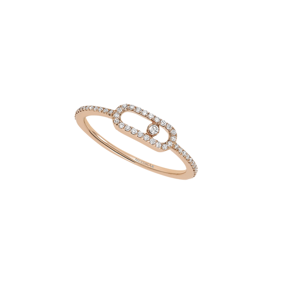 Pink Gold Diamond Ring Move Uno Pavé