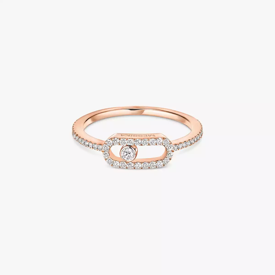 Move Uno Pavé Pink Gold Diamond Ring