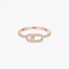 Move Uno pavé ring, small model Pink gold diamond pavé ring Move Uno