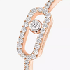 Move Uno pavé ring, small model Pink gold diamond pavé ring Move Uno