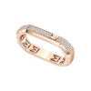 Bague 2 doigts pavée Moderniste Bague Diamant Or Rose