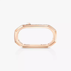Moderniste pavé two-finger ring Pink Gold Diamond Ring