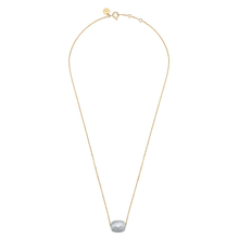  Grey Moonstone Cushion Yellow Gold Necklace