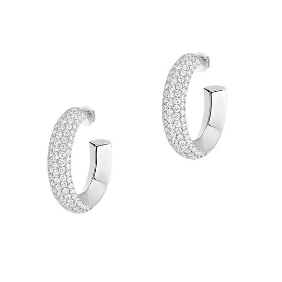 Divine Enigma SM hoop earrings White Gold Diamond Earrings
