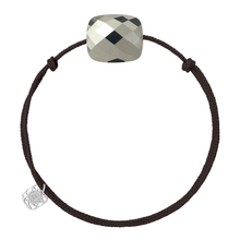  Pyrite Cushion Oversize Chocolate Cord Bracelet