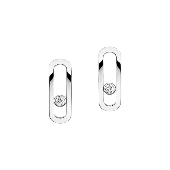 Move Uno White Gold Diamond Earrings