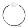Bracelet, White Agate, Taupe Cord