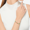 Gold Plated Silver Cube & Cord Bracelet