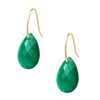 Earrings, Green Agate, Yellow Gold