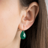 Earrings, Green Agate, Yellow Gold