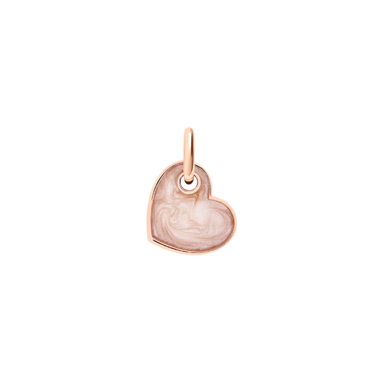 Rose Gold & Enamel Heart Charm