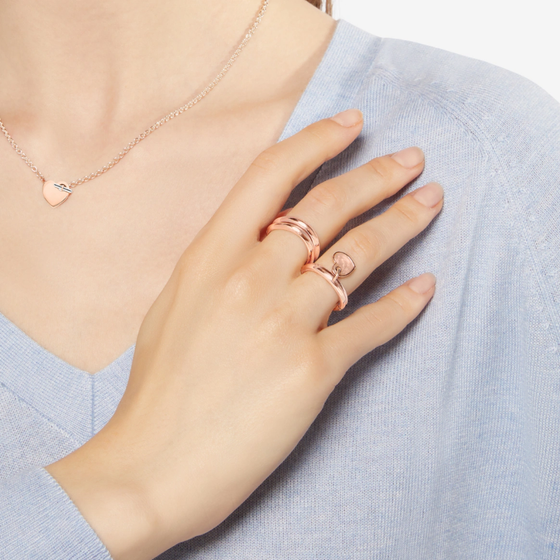 Rose Gold & Enamel Heart Charm