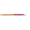 Coloured stones line bracelet in 18k white gold