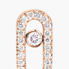 Move Uno Pavé Single Stud Pink Gold Diamond Earrings