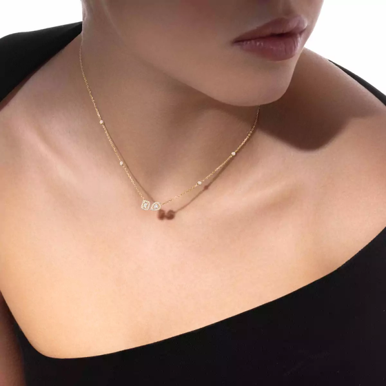 My Twin Toi & Moi Yellow Gold Diamond Necklace