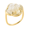 Ring, Golden Rutile Quartz, Diamond Bezel, Yellow Gold