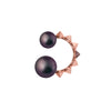 Parure d'oreille pour femme en or rose, perles noires et rhodolites. Earcuff Friday Night Alessandra Dona ERR080SB100