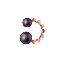  Parure d'oreille pour femme en or rose, perles noires et rhodolites. Earcuff Friday Night Alessandra Dona ERR080SB100
