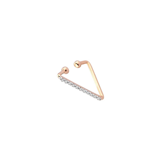 Earcuff  pour femme en or rose et diamants forme triangle. Earcuff Lumière Kismet by Milka N0CF01410017Y00.003
