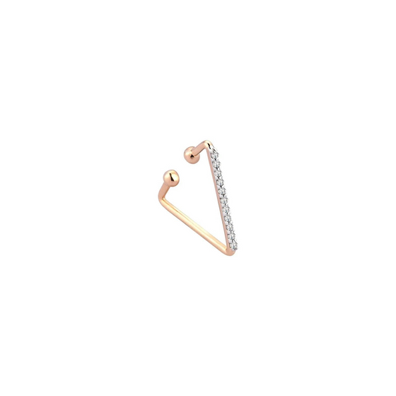 Earcuff  pour femme en or rose et diamants forme triangle. Earcuff Lumière Kismet by Milka N0CF01410017Y00.003