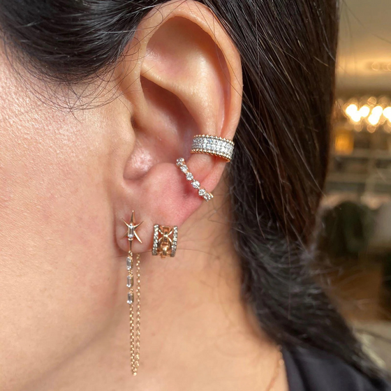 Earcuff  pour femme en or rose et diamants. Earcuff Lumière Kismet by Milka N0CF01810013Y00.001