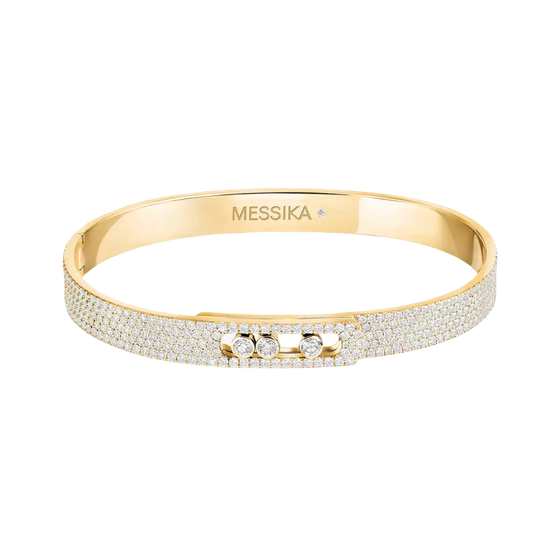 Move Noa Pavé Bangle Yellow Gold Diamond Bracelet