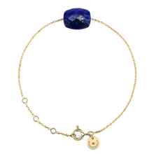  Bracelet Or Jaune Coussin Lapis Lazuli