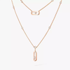 Move Uno 2 Rows Pink Gold Diamond Necklace